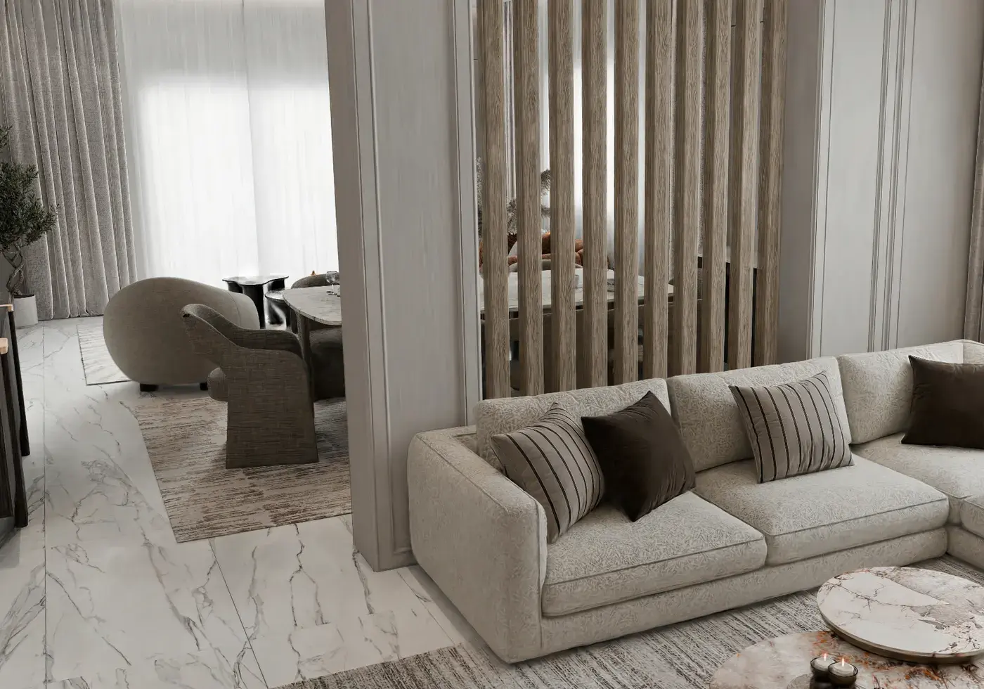 Interior view of the SplatSpace demo living room tour